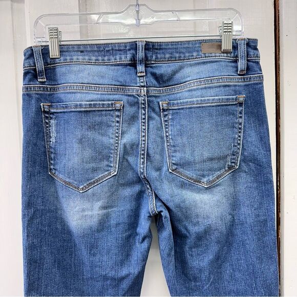 Miss Me straight leg distressed denim jeans raw hem women's 29 x 27 M2182ST - Picture 3 of 6